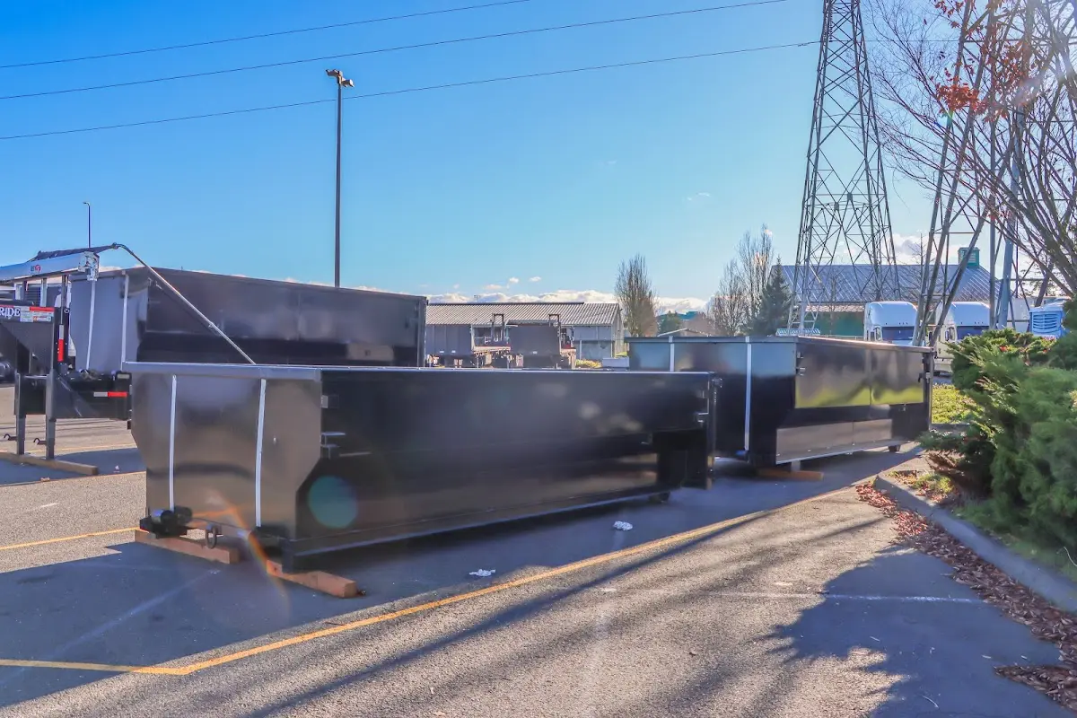Roll-off dumpster ready for waste disposal at job site for Demolition Dumpster Rental in Los Ranchos de Albuquerque